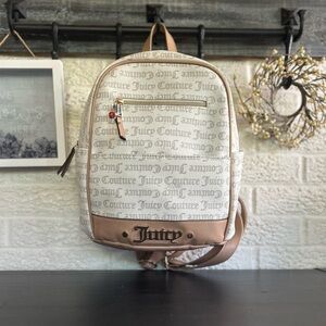 Juicy Couture Cream and Tan Backpack with Cherry Charm